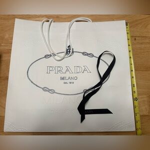 Large authentic Prada shopping bag and ribbon